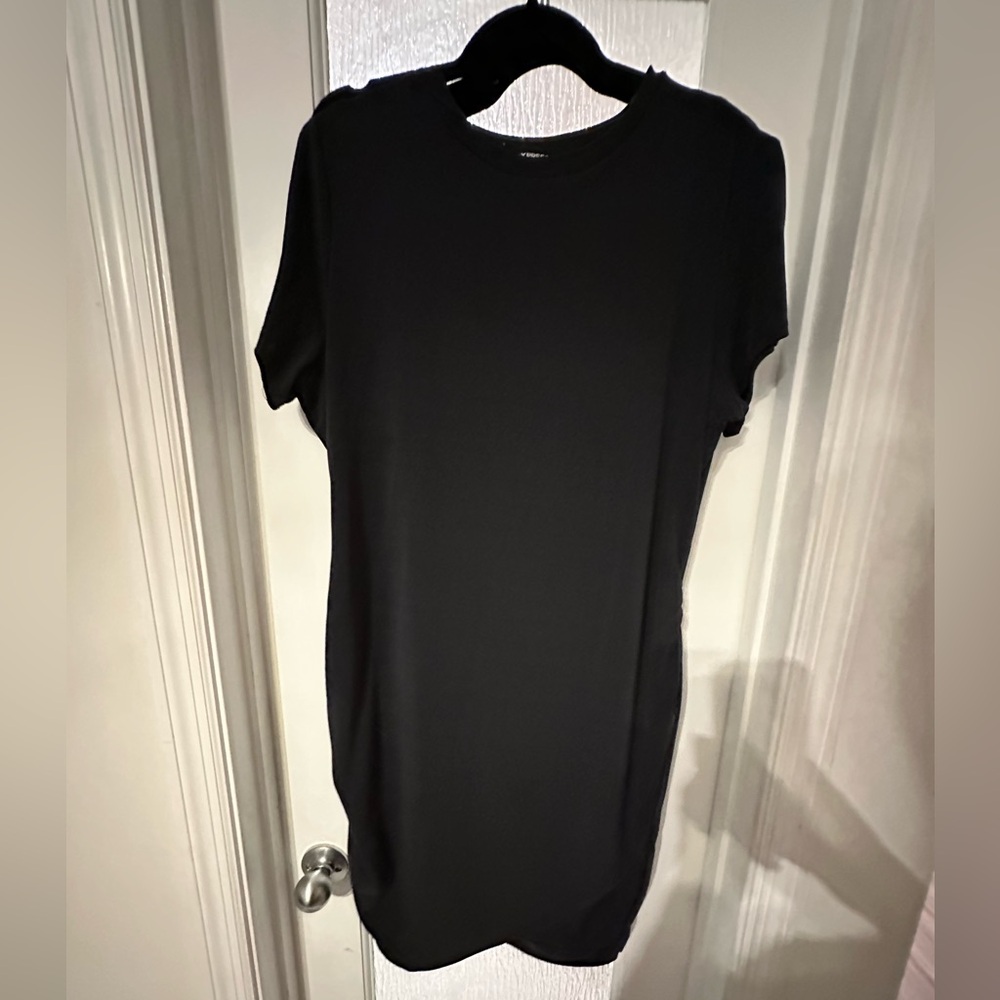 Express Black Short Sleeve Midi Dress